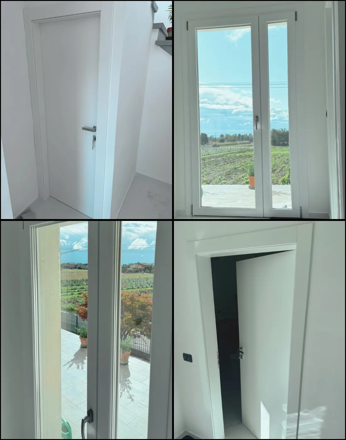 Porta interna e porta finestra in PVC bianco